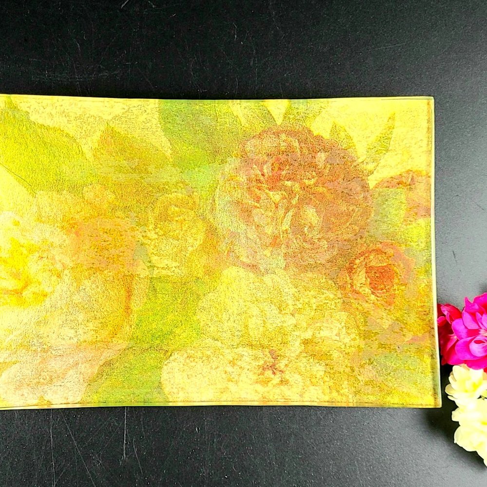 Vintage - Floral Design Cheese/ Snack Plate/ Tray -Art-Deco